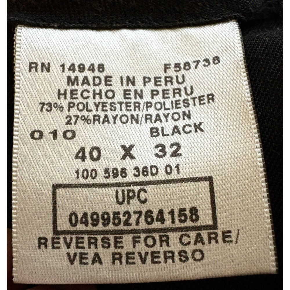 Studio Bill Blass Dress Pants‎ 41x31.5 Men's Black Formal Career Trousers - Picture 4 of 7